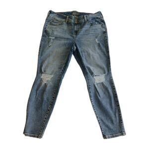 Torrid Women's Jeans Plus Size 18 Blue Light Wash Distressed High Rise Curvy Fit